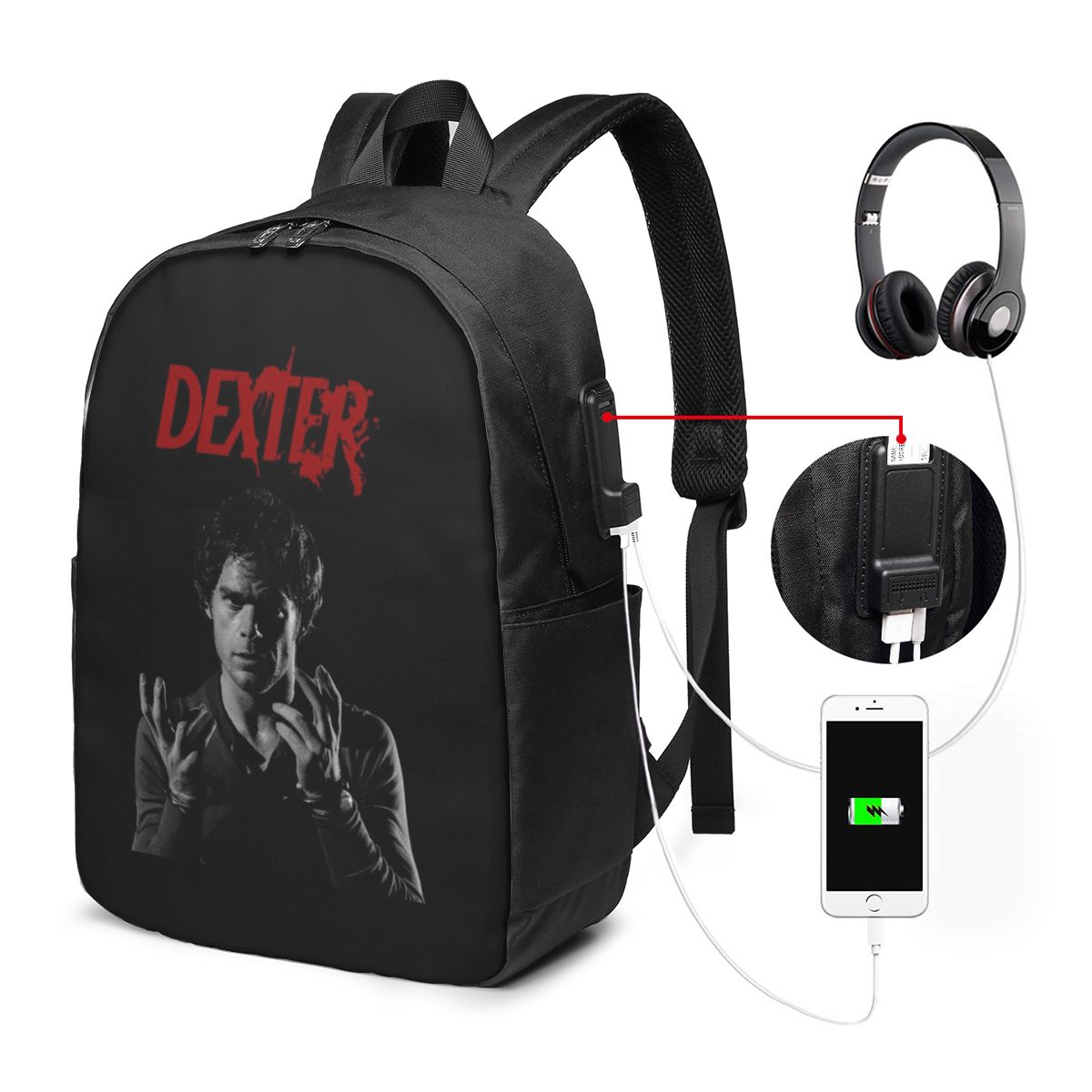 Backpacks - Movie Dexter Morgan Rugzak Reisnotebooktas Computer