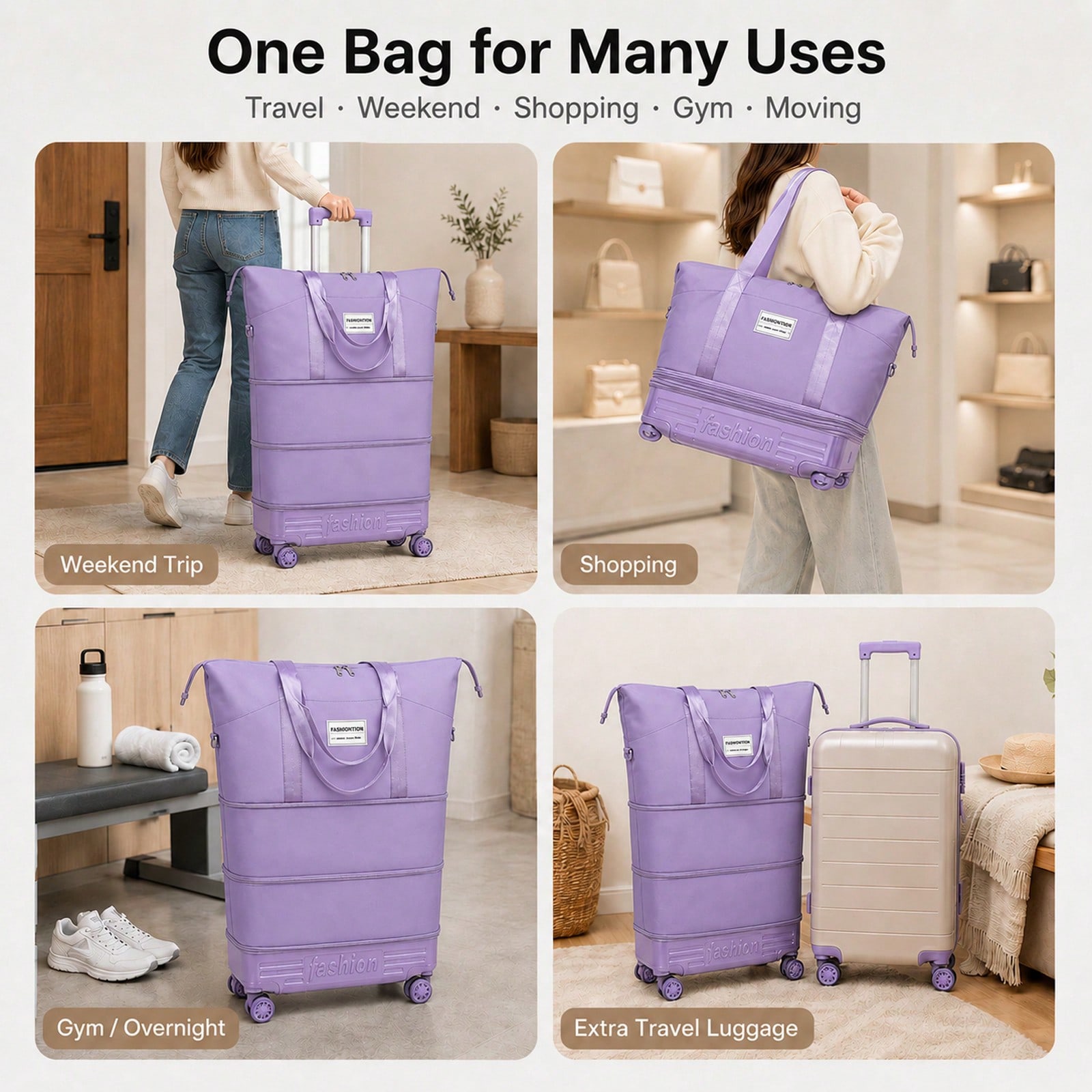 Uitbreidbare reistas met wiele - Foldable Rolling Luggage Bag recensie en prijs